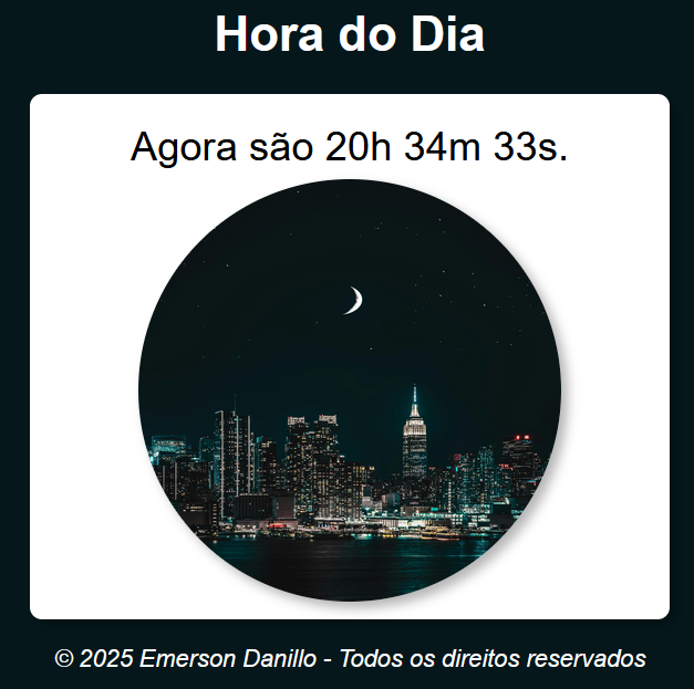 Imagem do projeto do relógio dinâmico